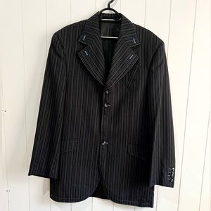 Valentino Ferrel Italy Blazer Jacket Pinstripes  Career size 44R black blue gray